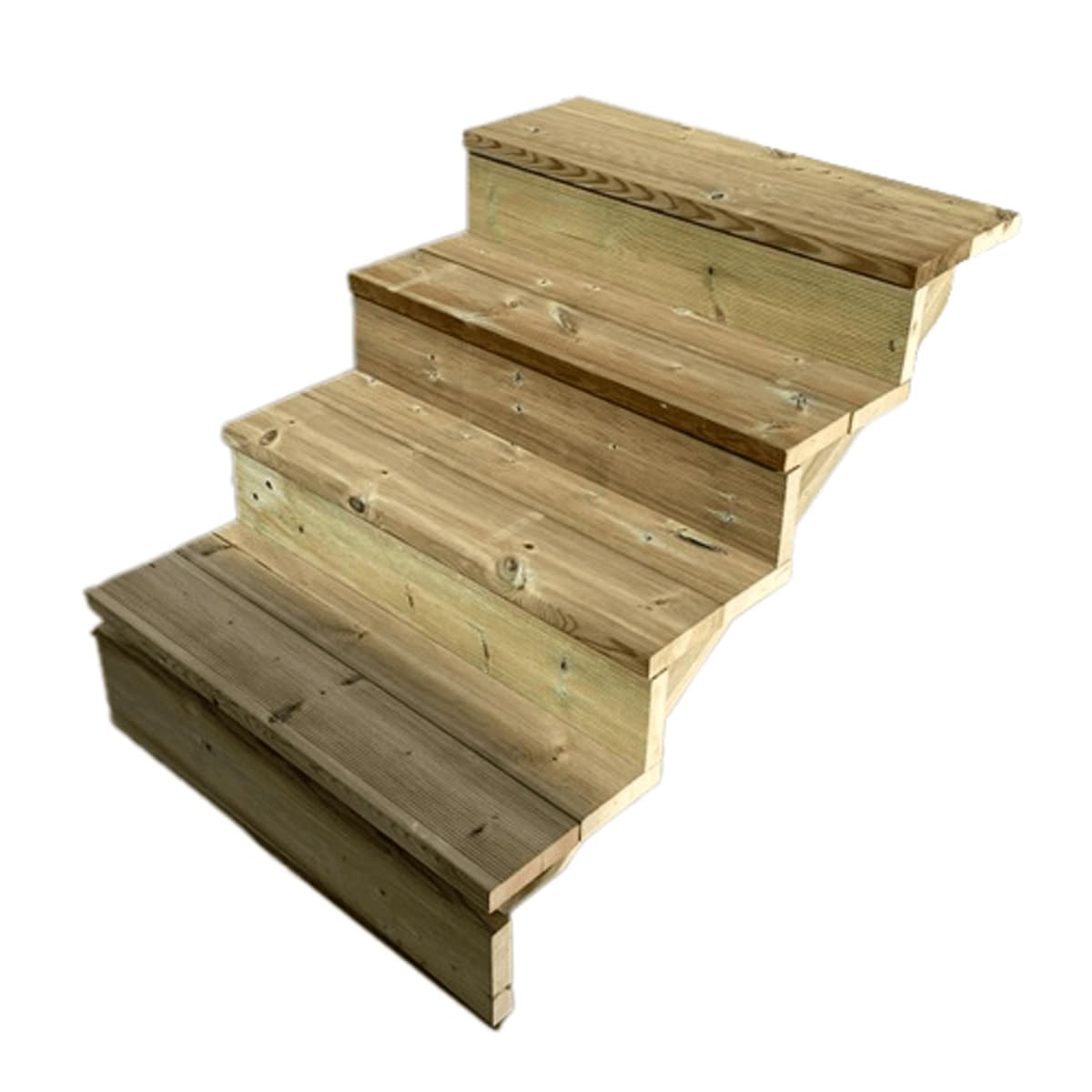 Vinuovo- Escalier extérieur Bois - Berlin - 4 Marches H 71 cm - AVEC Contre-​marches, Largeur 80 cm - Vinuovo- Escalier en kit, en Bois Autoclave. pour Jardin. Balcon et Terrasse