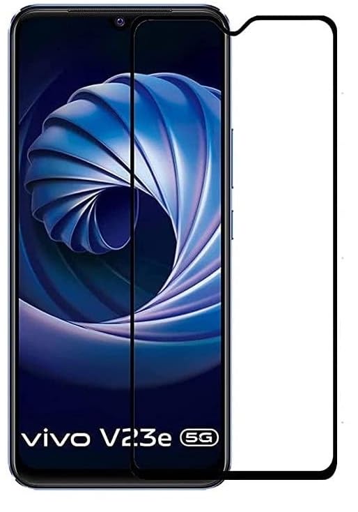 Image of HD Tempered Glass Screen Protector Compatible For Vivo V23E With Edge To Edge Coverage And Easy Installation Kit