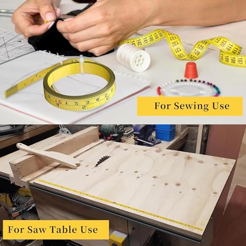 2 Packs de cinta métrica adhesiva amarillo miniatura 7