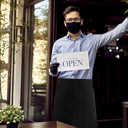 Mezzo Grembiule Cucina Uomo Donna, Grembiuli da Chef Barman Cuoco Cameriera per Cucinare, Half Waist Apron, Grembiule Vita Lungo Impermeabile con Tasca per Ristorante Bar 66x70cm - immagine 5