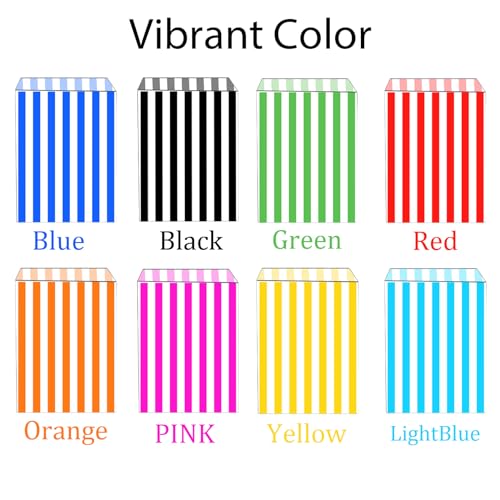 100 Rote Gestreifte Papiertüten, 12x18cm, SchenkePapiertüten, Schokolade, Bonbons und Plätzchen Für Kinder,Pommes und Dergleichen, Feten Für die Weihnachtsfeier und die Geburtstage.