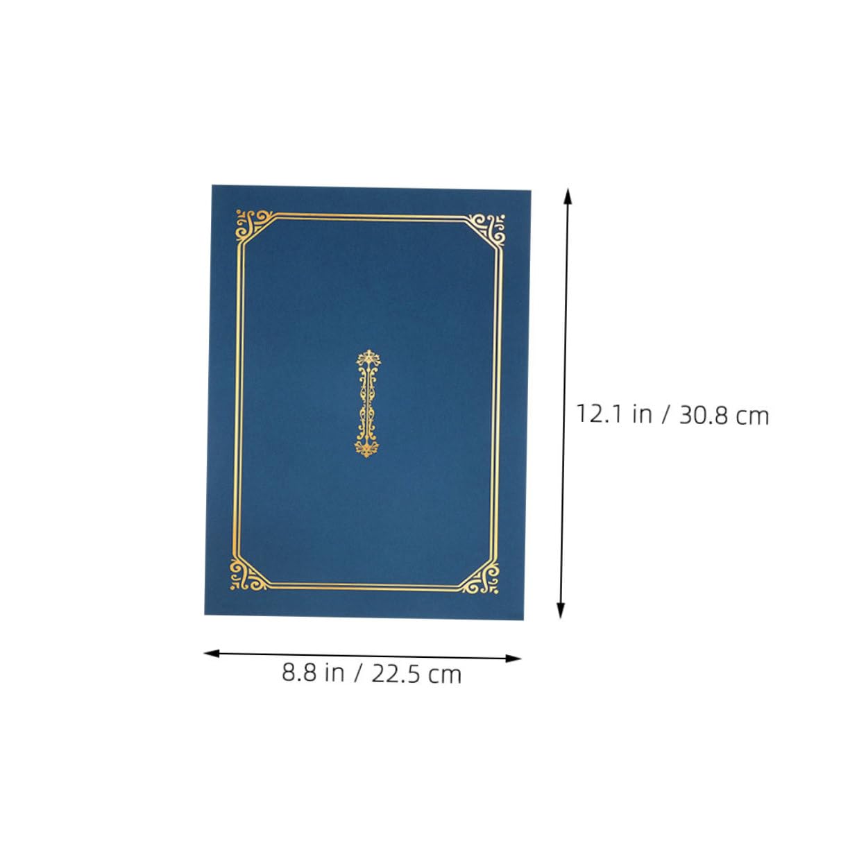 Carpetas para Certificados A4 Borde Dorado, Protector de Documentos en Papel, Paquete de 2 Unidades para Diplomas de Escuela Secundaria y Presentaciones de Premios