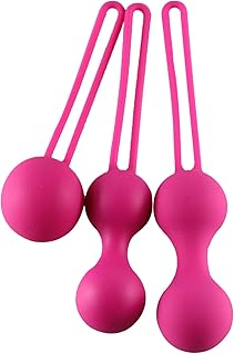AMAZBEE Kegel Ball for Tightening Set of 3- Kegel Exercise Weights for Women for Pelvic Floor Training Strengthening of Vaginal Control Bladder Exercise Ball Sextoy (Rose)