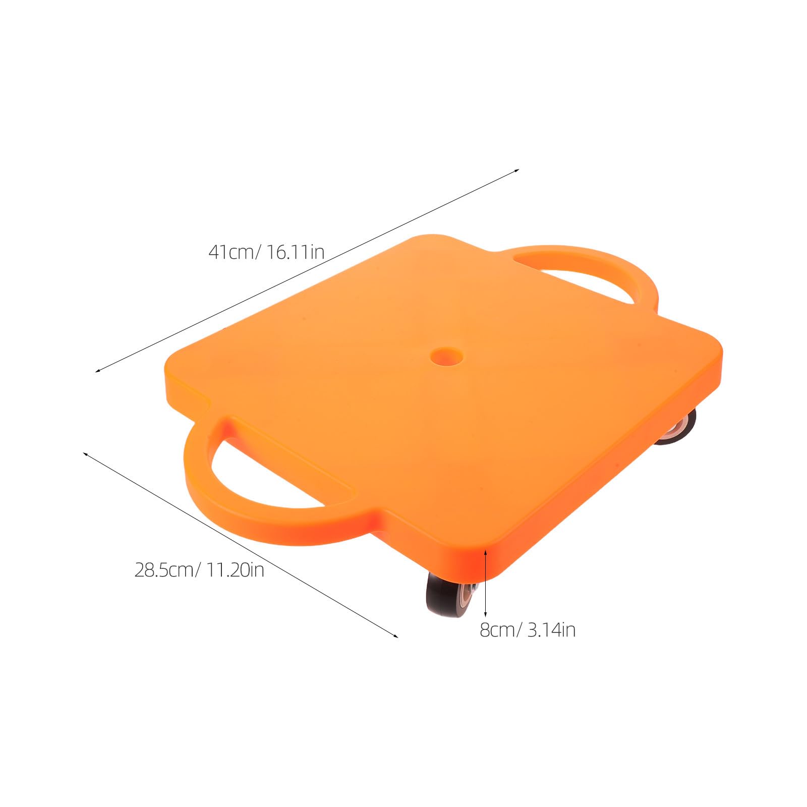 ERINGOGO Sitzendes Kinder-Scooterboard, sensorisches Trainingsbrett mit Kunststoffrädern und -griff für drinnen und draußen zur Förderung der motorischen Fähigkeiten, Orange