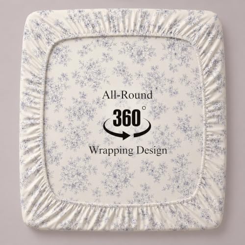 Image of BSB HOME 240 TC Premium Double Bed Fitted Bedsheet, Soft Comfortable Stretchable Mattress Sheet with Elastic Fitted Corners, Durable Easy Care Bedding, 72 x 72 + 10 Inches(183x183+25 cm) - Cream