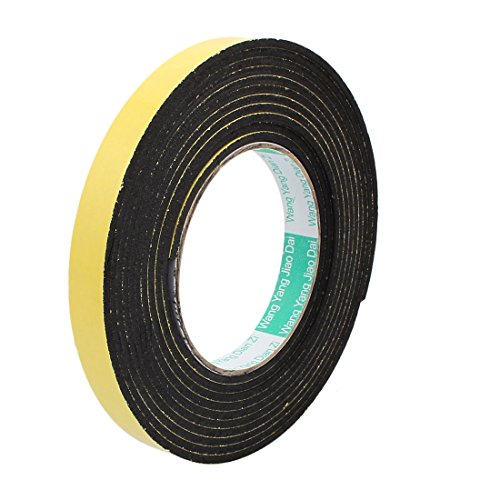 uxcell 4M 15mm x 3mm Single-Side Adhesive Sound Insulation Sponge Foam Tape Yellow