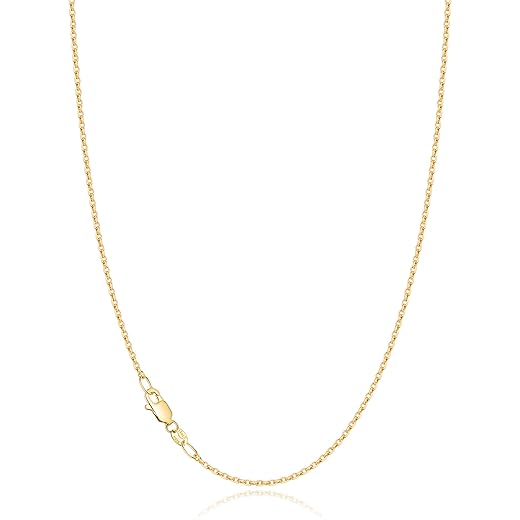 Jewlpire 18k Gold Plated 925 Sterling Silver Chain Necklace for Women, 1.2mm Cable Chain Necklace Thin & Dainty & Sturdy Women's Chain Necklaces 14/16/17/18/20/22/24 Inch