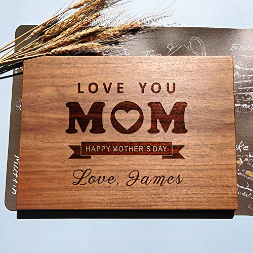 Personalized Cutting Board for Mom, Custom Engraving Text Wooden Serving Board forHer Birthday, Mother's Day, Thanksgiving Day, Christmas - Love You MOM