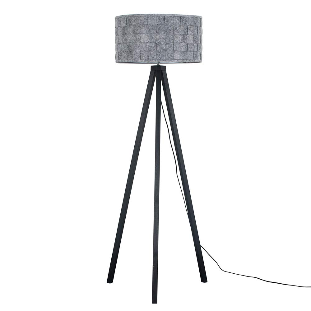 Valuelights Barbro Black Tripod Floor Lamp With Felt Weave Shade And Bulb from B&Q