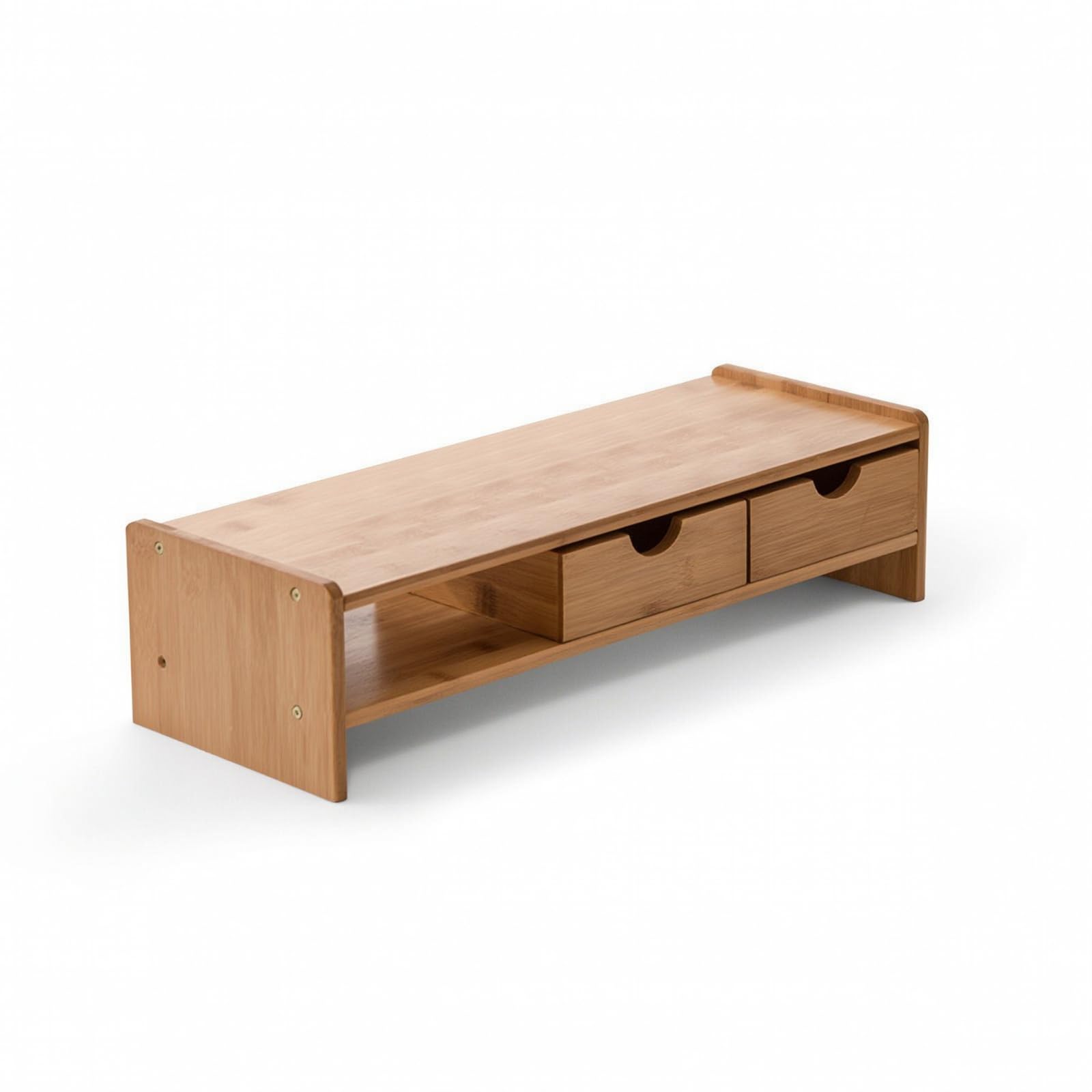 Qianly Rialzo da Scrivania Minimalista Supporto Moderno Arredo per Professionisti, Studenti, Ufficio, Stile Semplice D Con Doppio Cassetto