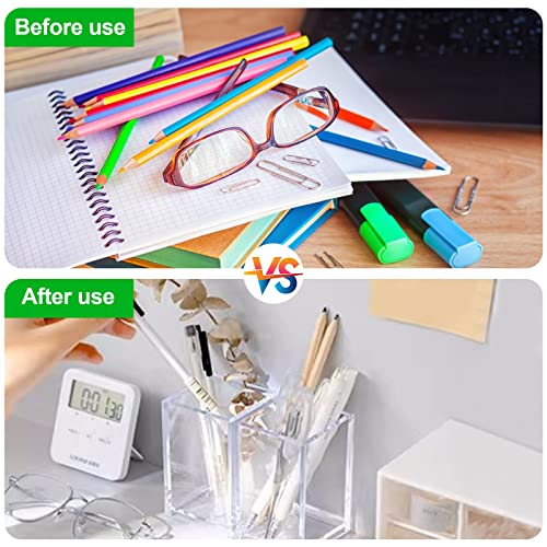 Amfrpar 2 Pezzi Portapenne in Acrilico Trasparente...