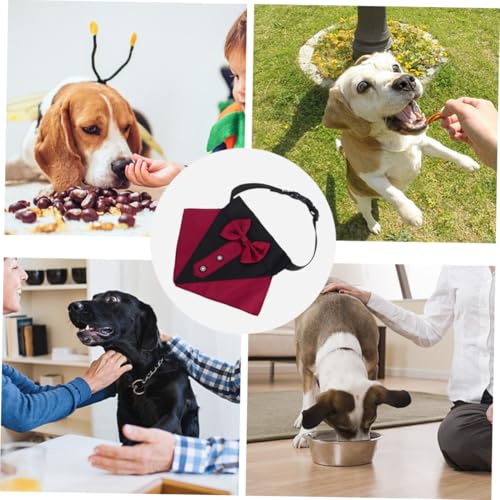 VICASKY Hundebandana mit Schleife Dreieckiges Atmungsaktives Halstuch für Hunde Verstellbar Stilvolles Hundeaccessoire für Fotoshootings Geeignet für Hunderassen Komfortabel und