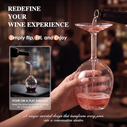 Upside Down Wine Glass Unique & Funny Wine Glasses Gifts for Women & Men - Image 5