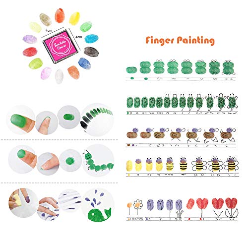 image for Dizdkizd Finger Craft Ink Pads, 20 Colors Craft Ink Pads for Rubber St