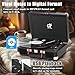 Record Player with Built-in 2 Speakers Vintage 3-Speed Portable Bluetooth Suitcase Vinyl LP Turntable Player with USB Recording MP3 Converter RCA/AUX/Headphone Out Black & Rose Gold