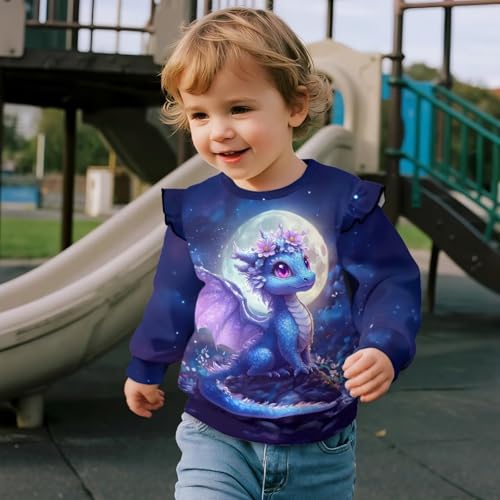 Xpyiqun Sweatshirt for Girls 1-8 Y Ruffle Pullover Top Casual Long Sleeve Shirt Kids Crewneck Sweater Streewear4