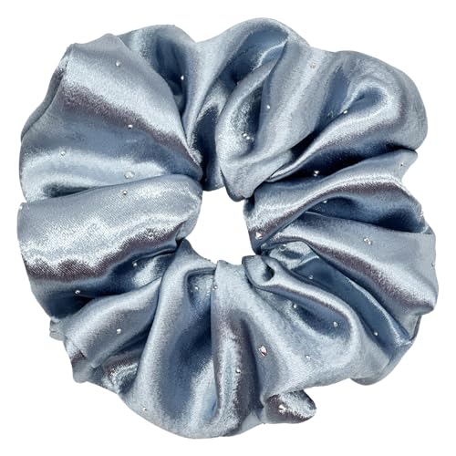 Scrunchies per Capelli con Strass, Elastico Capelli Grande per Donna e Ragazza, Elastici Morbidi e Delicati sui, Fermacoda per Coda di Cavallo per Capelli Spessi e Sottili (Blu)
