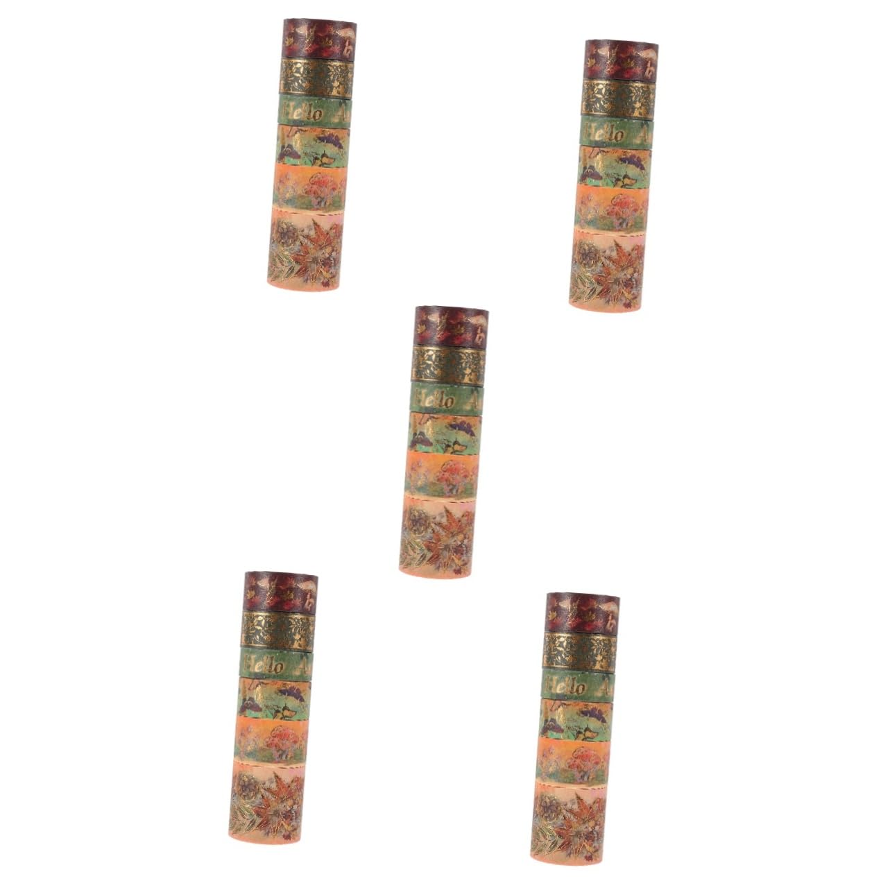 HOMSFOU 5 Sätze Ästhetisches Washi-tape Klebeband Für Scrapbooking Farbe Zeitschriftenzubehör Scrapbooking Washi Tape Kawaii Washi-klebeband Flüsterpapier 6 Rollen * 5