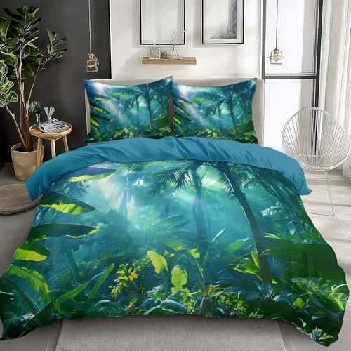 Housse de couette enfant 160x200 anti-plis et résistante sur le thème forêt