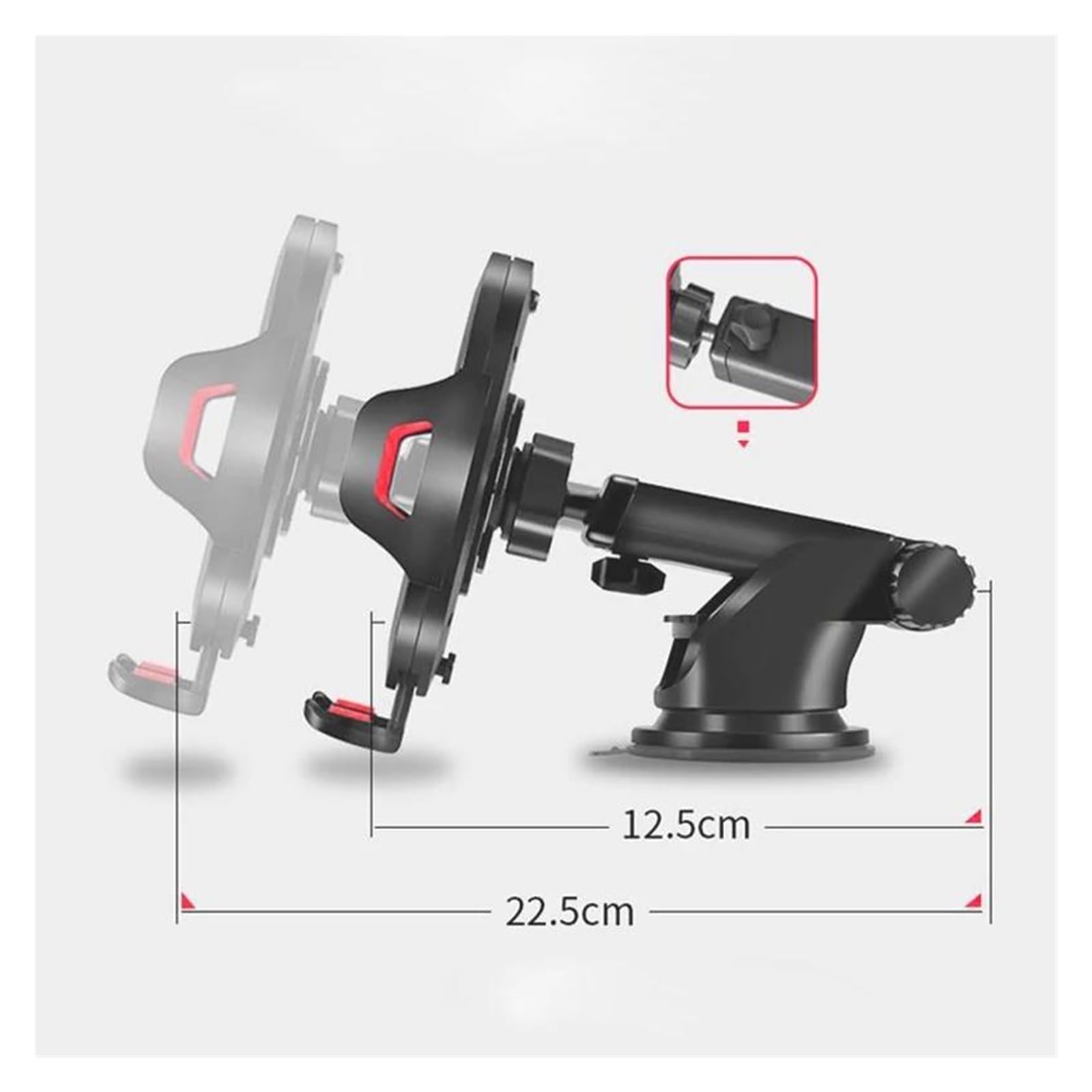 Soporte para teléfono con Ventosa para Coche, sin Soporte magnético para GPS, Compatible con para XI&ao7mi(Red)