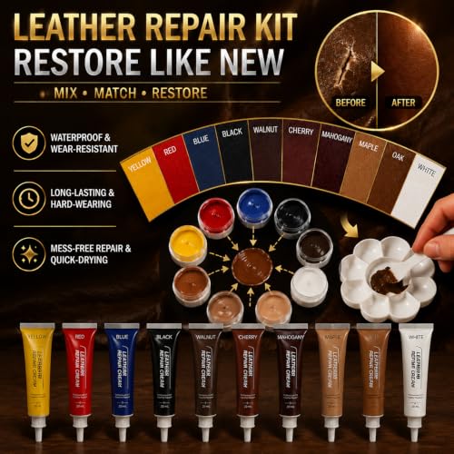 Joyaone 10-Color Leather Repair Kit