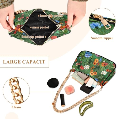 Vibrant Colorful Floral Orange Blue Hobo Purse Clutch Women Handbag Medium Animals Ladies Shoulder Bag Prints Zipper Closure4