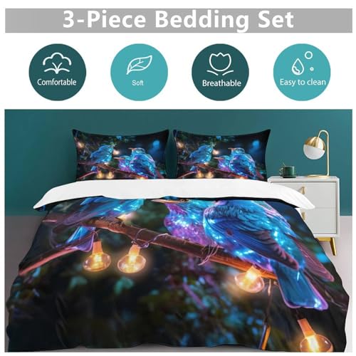 Parures de lit oiseau 220x240 housse de couette microfibre douce抗 active