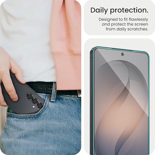 Image of FIRST MART Tempered Glass for Samsung Galaxy S26 Plus 5G with Black Camera Ring Guard & Installation Kit | HD Clear Edge-to-Edge Screen Protector, Scratch Resistant, Case-Friendly | Pack of 1