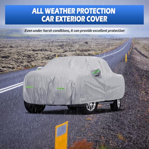 Image of Car Cover Fit for GMC Sierra 1500 Short Bed, Migaven Truck Cover Waterproof All Weather Full Exterior Cover Sun Rain Protection with Door Zipper