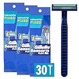 Gillette Sensor2 Plus Fixed Men's Disposable Razor, 10 Count (Pack of 3)
