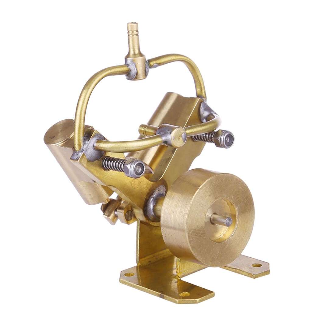 Dampfmaschine Bausatz Erwachsene, Mini V-förmige Dampfmaschine aus reinem Kupfer mit Zwei Zylindern Generator Modell Dampfbetriebenes Mechanisches Set