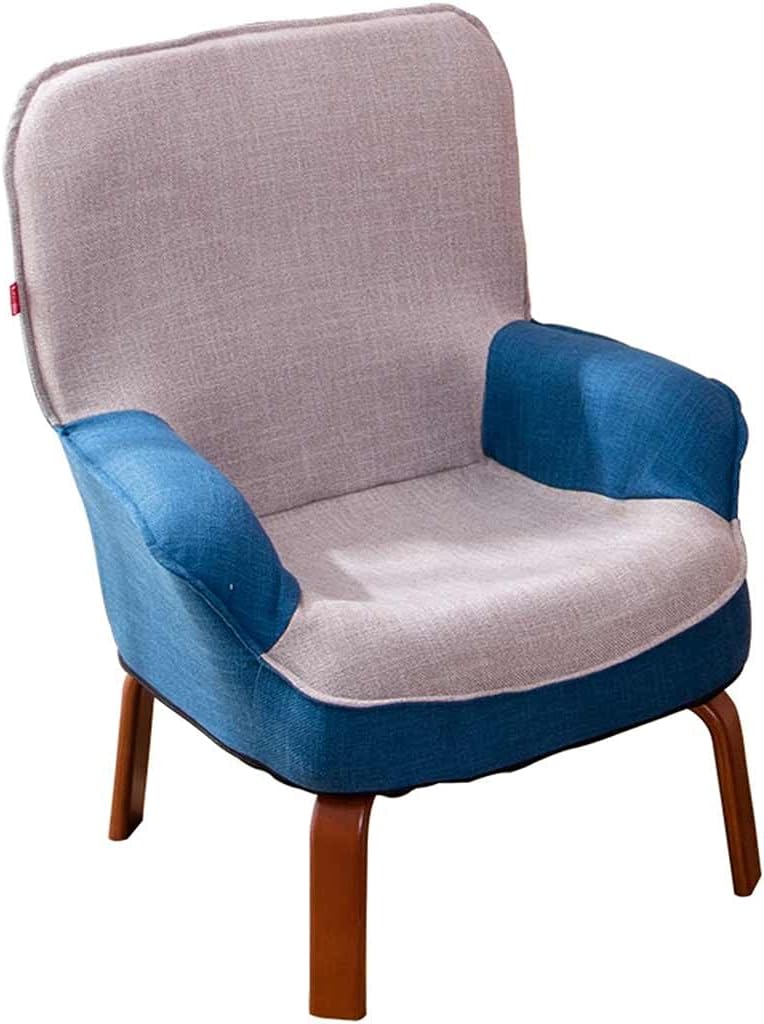 Couch Simple Mosaic Color Imitation Cotton and Linen Sofa Chair Boy and Girl Princess Reading Corner Study Backrest Armchair Load-Bearing 120kg (Color : Blue Size: 714554cm) (Gray+blue 71*45*54cm)