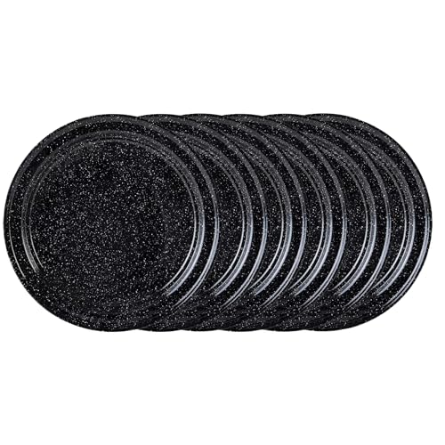 Granite Ware 12-Inch Enameled Steel Dinner Plate Set, Set of 6 Dishwasher Safe Dinnerware, Rustic & Elegant - Durable for Everyday Use, Camping, Farmhouse Kitchens, Oven & Fire-Safe (Speckled Black) Granite Ware 12-Inch Enameled Steel Dinner Plate Set, Set of 6 Dishwasher Safe Dinnerware, Rustic & Elegant - Durable for Everyday Use, Camping, Farmhouse Kitchens, Oven & Fire-Safe (Speckled Black)