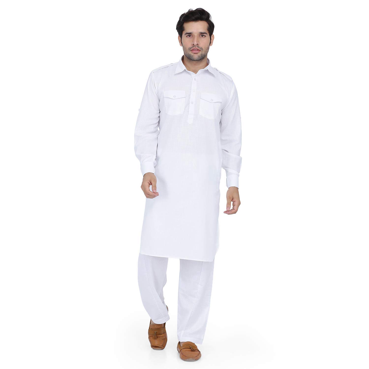 royal kurta Men's Light Cotton Pathani Kurta Pyjama-picture-54