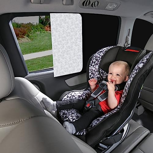 Image of ZATOOTO Car Side Window Sun Shades - 4 Pcs Front Rear Magnetic Privacy SunShades Black Silver SUV Windshield Curtain for Baby Kids