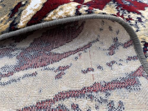 Image of 5 x 7 Feet Modern Carpet for Living Room | Non-Fade Soft Floor Rug for Hall & Bedroom | Easy Clean & Non-Slip Backing