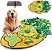 VTWG Schnüffelteppich 70 * 40cmKatze Pet Snuffle Mat Schnüffelmatte Riechen Trainieren Schnüffeldecke Suchteppich Leaf Shape Hund Puzzle Matten Interaktives Hundespielzeug Intelligenz Trainingsmatte