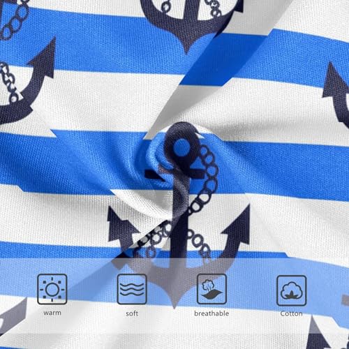 Navy Blue Anchors Blue Stripes Little Girl Panties Girls Underwear Toddlers Cotton Print Kids Briefs Undies 2t3