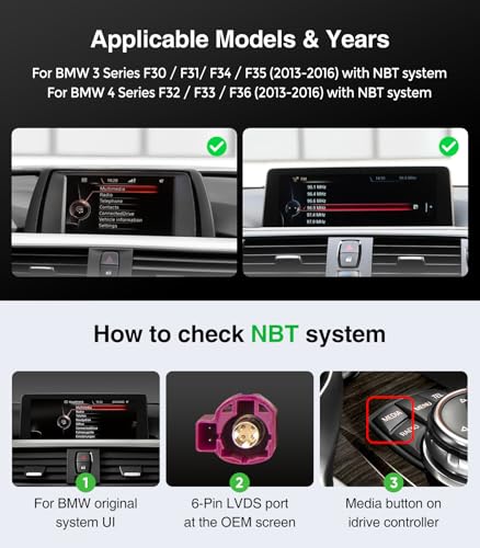 AINAVITO CarPlay Screen for BMW 3/4 Series F30 F32 13-16 NBT System - image 2