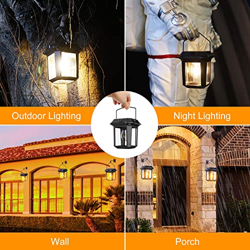 Kuniwa 2 Pack Solar Wall Lanterns Outdoor With 2 Brightness Modes, Dusk To Dawn Wireless Led Sconce With Wall Mount, Aluminum Anti-Rust Waterproof Hanging Solar Lights For Garden Fence Porch Patio #TOP6
