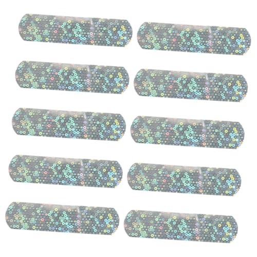ZUNOXAZ Tiras Adhesivas Para Heridas Infantiles Purpurina, 10 Piezas, Impermeables y Portátiles, Material Pe Seguro, Uso Diario Viaje, Vendajes Brillantes y Decorativos Para Niños