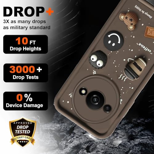 Image of GoldKart Back Case Cover Compatible for Redmi A3 / A3X / Poco C61 | Cute Fun Cartoon 3D Ball Coffee Silicone Case | Full Body Protection Back Cover for Redmi A3 / A3X / Poco C61 - Brown