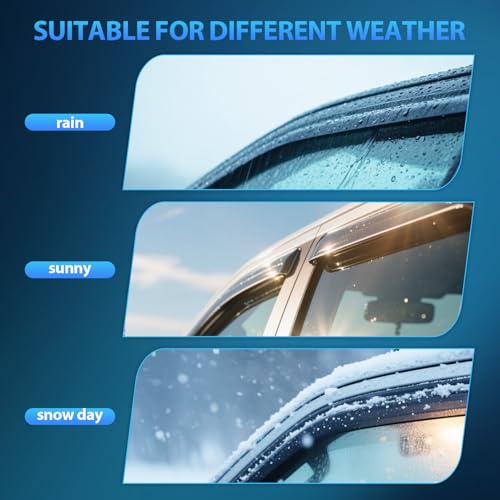 Image of Nilight Tape-On Rain Guards for Ford Explorer 2020-2025, Dark Smoke, 4PCS