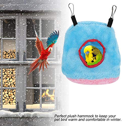 FTVOGUE Papagei Nest Hamac en Peluche Chaude, Suspendu, balançoire, lit pour Animal de Compagnie 05