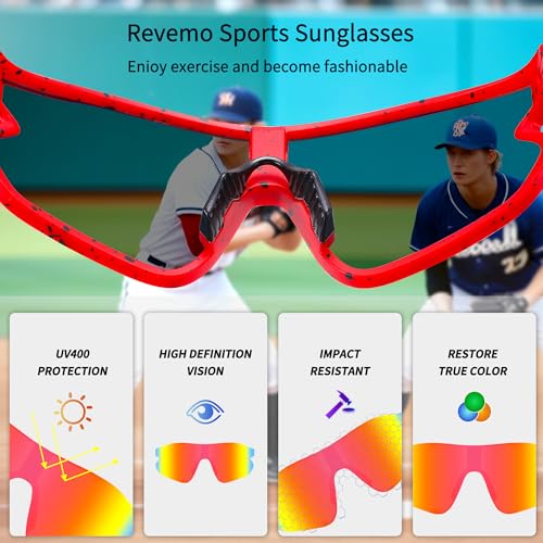 3 Pack Kids Baseball Sunglasses, UV400 Sports Shades for Boys & Girls, Running, Lightweight TR90 Frame2