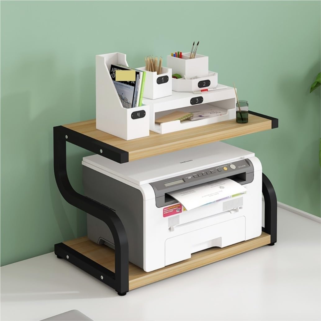Supporto Stampante Supporto per Stampante Piccolo A 2 Livelli Organizzatore del per da Tavolo per per File Scanner Fax per Ufficio(D,44 * 28 * 30cm)
