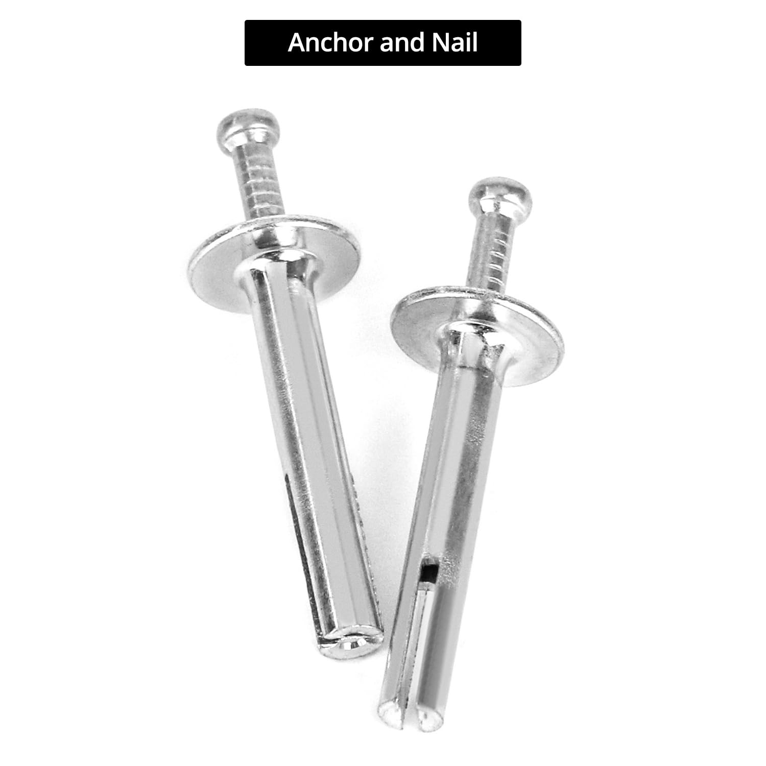 QWORK Lot de 500 clous d'enfoncement très résistants pour marteau d'ancrage, pour murs en béton et en brique, 0,6 x 3,8 cm