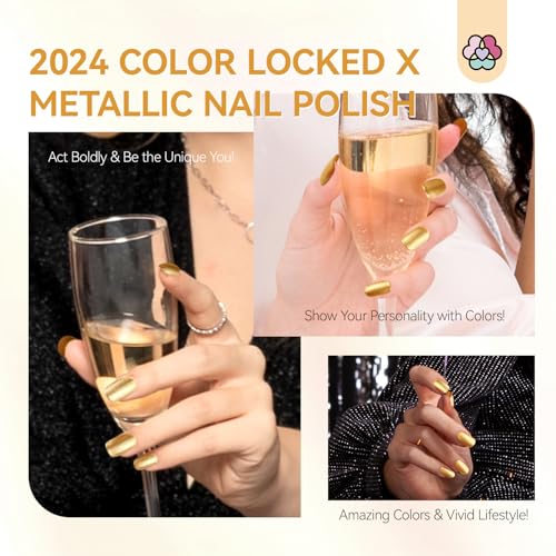 Image of SAVILAND Metallic Gold Nail Polish: Quick Dry Mirror Golden Nail Polish Regular Chrome Fingernail Polish Easy To Use & Remove No Curing Needed Bulk Nail Lacquer for Toes Nail Art DIY Home 0.34 oz