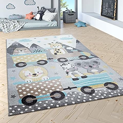 Alfombra Infantil Colores Pastel Modernos, Efecto 3D, Crema 2 Cover