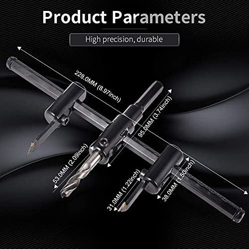 Kit Cortador de Círculos Ajustable para Madera 30-300MM miniatura 6